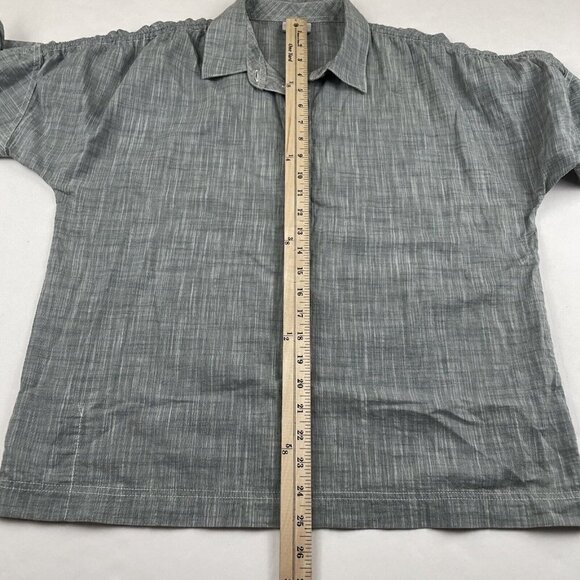 Columbia 1/2 Button Up Shirt Women's M Short Sleeve Blue Plaid Cotton - Picture 5 of 10